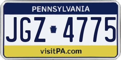 PA license plate JGZ4775