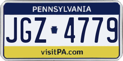PA license plate JGZ4779