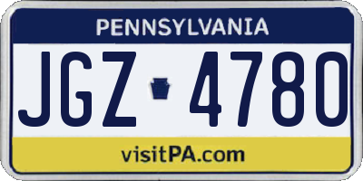 PA license plate JGZ4780