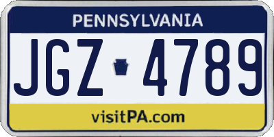 PA license plate JGZ4789