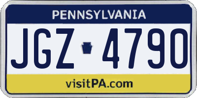 PA license plate JGZ4790