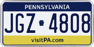 PA license plate JGZ4808