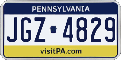 PA license plate JGZ4829