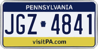 PA license plate JGZ4841