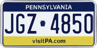 PA license plate JGZ4850