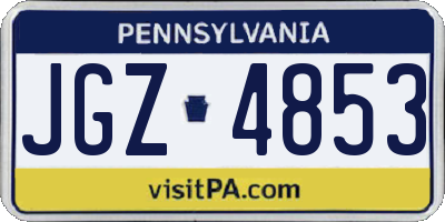 PA license plate JGZ4853