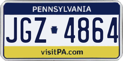 PA license plate JGZ4864