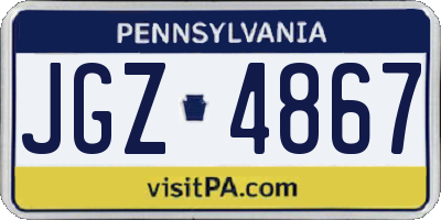 PA license plate JGZ4867