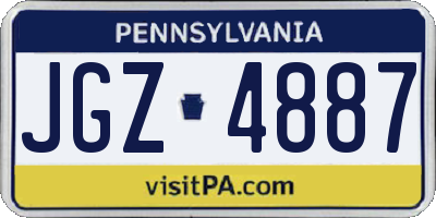 PA license plate JGZ4887