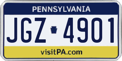 PA license plate JGZ4901