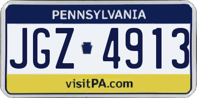 PA license plate JGZ4913