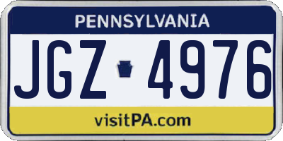 PA license plate JGZ4976