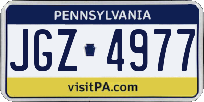 PA license plate JGZ4977