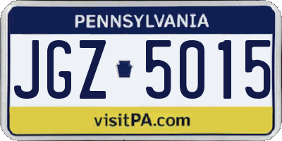 PA license plate JGZ5015