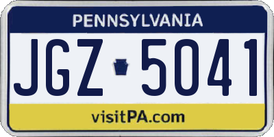 PA license plate JGZ5041