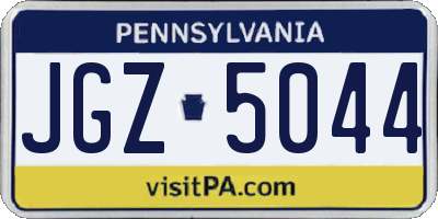 PA license plate JGZ5044