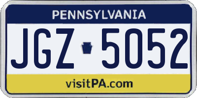 PA license plate JGZ5052