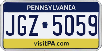 PA license plate JGZ5059