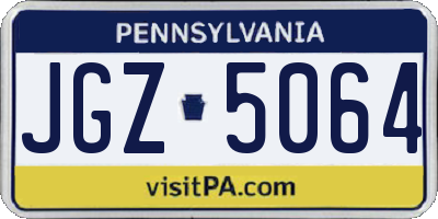 PA license plate JGZ5064