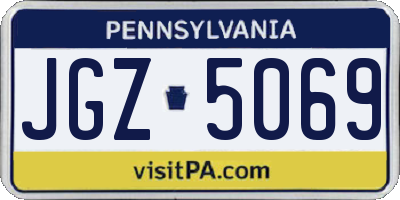 PA license plate JGZ5069