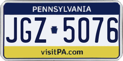 PA license plate JGZ5076