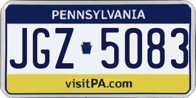 PA license plate JGZ5083