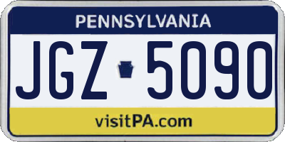 PA license plate JGZ5090