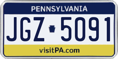 PA license plate JGZ5091