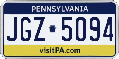 PA license plate JGZ5094