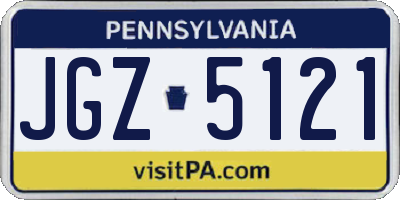 PA license plate JGZ5121