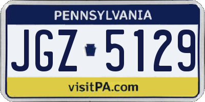 PA license plate JGZ5129
