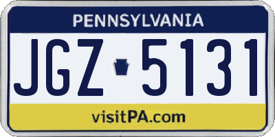 PA license plate JGZ5131