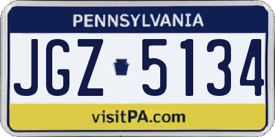 PA license plate JGZ5134