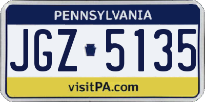 PA license plate JGZ5135