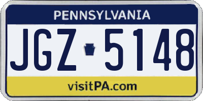 PA license plate JGZ5148