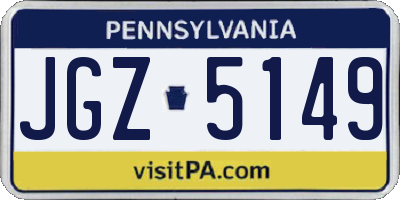 PA license plate JGZ5149