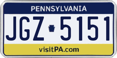 PA license plate JGZ5151