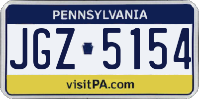 PA license plate JGZ5154