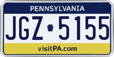 PA license plate JGZ5155