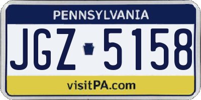 PA license plate JGZ5158
