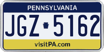 PA license plate JGZ5162