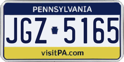 PA license plate JGZ5165