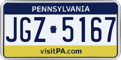 PA license plate JGZ5167