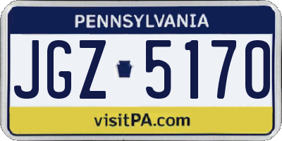 PA license plate JGZ5170