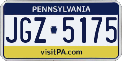 PA license plate JGZ5175