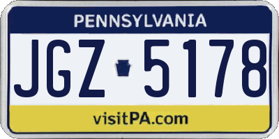 PA license plate JGZ5178