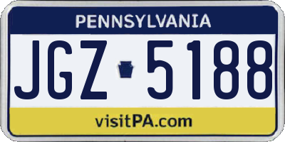PA license plate JGZ5188