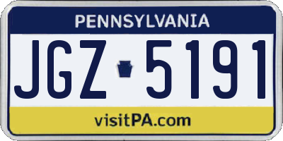 PA license plate JGZ5191