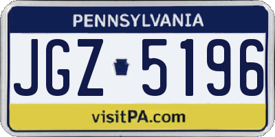 PA license plate JGZ5196