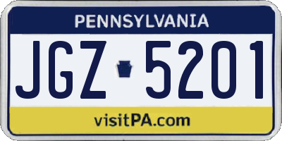 PA license plate JGZ5201